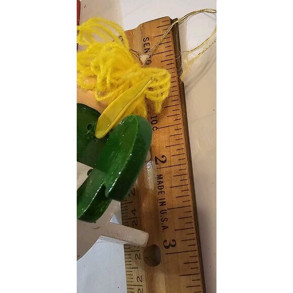 Flying Rocking Unicorn With Passenger Angel Wooden Vintage Tree Ornament - Picture 5 of 5